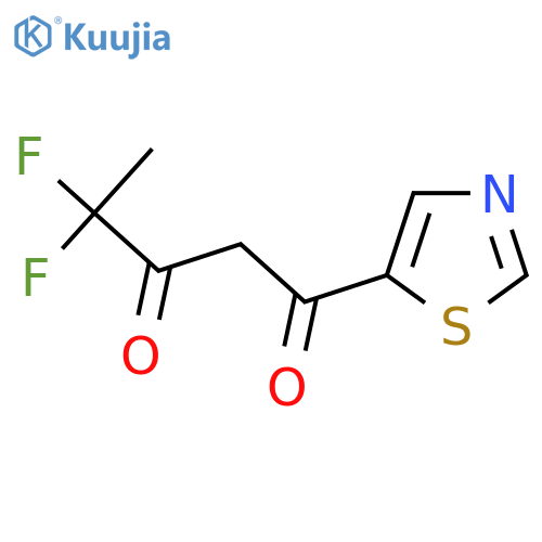 4,4-difluoro-1-(1,3-thiazol-5-yl)pentane-1,3-dione structure
