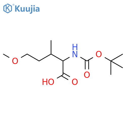 2-{(tert-butoxy)carbonylamino}-5-methoxy-3-methylpentanoic acid structure
