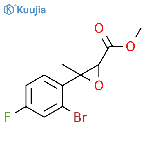 2-Oxiranecarboxylic acid, 3-(2-bromo-4-fluorophenyl)-3-methyl-, methyl ester structure