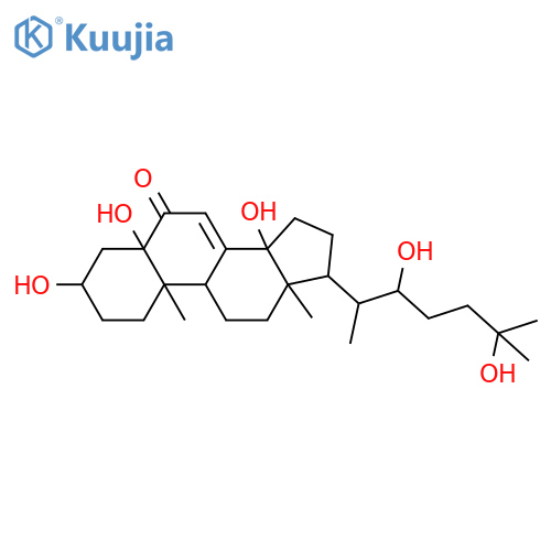 Cholest-7-en-6-one,3,5,14,22,25-pentahydroxy-, (3b,5b,22R)- (9CI) structure