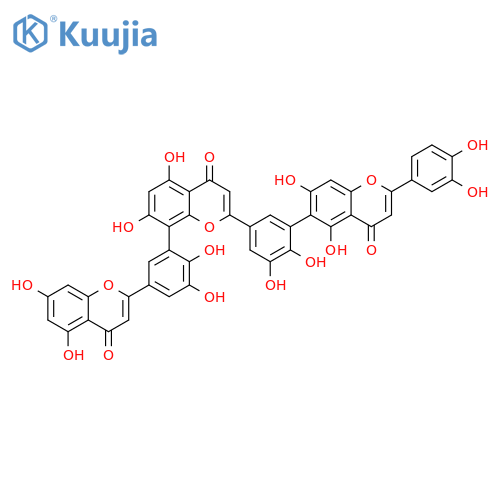 4H-1-Benzopyran-4-one,8-[5-(5,7-dihydroxy-4-oxo-4H-1-benzopyran-2-yl)-2,3-dihydroxyphenyl]-2-[3-[2-(3,4-dihydroxyphenyl)-5,7-dihydroxy-4-oxo-4H-1-benzopyran-6-yl]-4,5-dihydroxyphenyl]-5,7-dihydroxy- structure