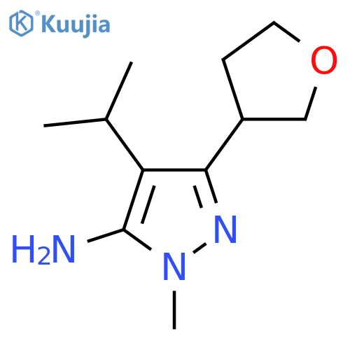 1-methyl-3-(oxolan-3-yl)-4-(propan-2-yl)-1H-pyrazol-5-amine structure