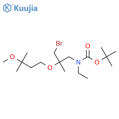 tert-butyl N-3-bromo-2-(3-methoxy-3-methylbutoxy)-2-methylpropyl-N-ethylcarbamate structure