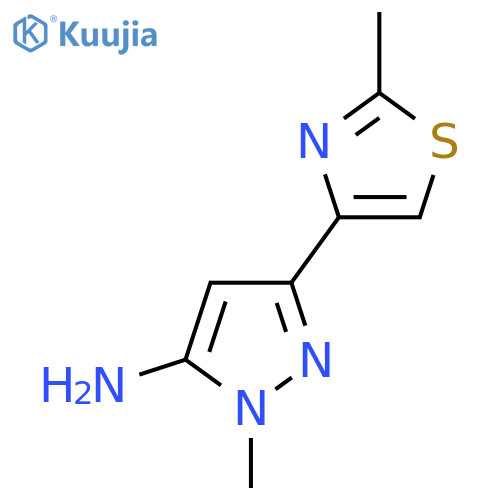 1-Methyl-3-(2-methyl-1,3-thiazol-4-yl)-1H-pyrazol-5-amine structure