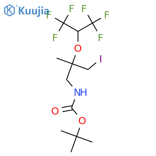 tert-butyl N-{2-(1,1,1,3,3,3-hexafluoropropan-2-yl)oxy-3-iodo-2-methylpropyl}carbamate structure