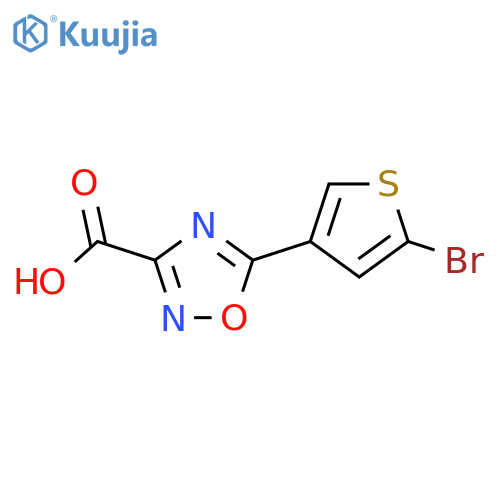 5-(5-Bromothiophen-3-yl)-1,2,4-oxadiazole-3-carboxylic acid structure