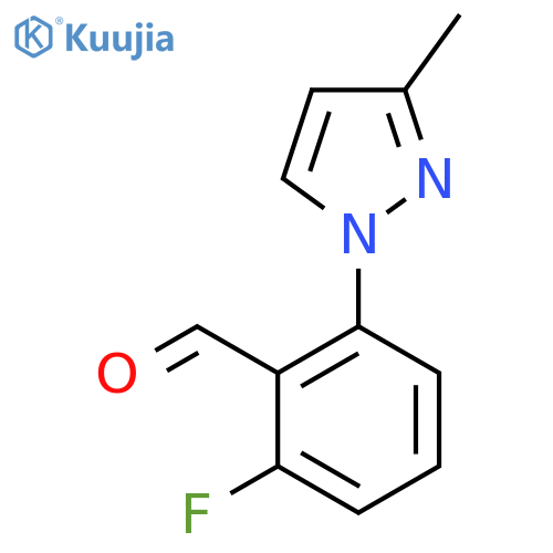 2-Fluoro-6-(3-methyl-1H-pyrazol-1-yl)benzaldehyde structure