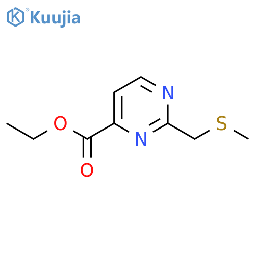 Ethyl 2-[(methylsulfanyl)methyl]pyrimidine-4-carboxylate structure