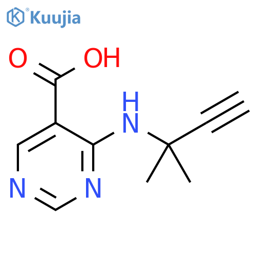 4-(2-methylbut-3-yn-2-yl)aminopyrimidine-5-carboxylic acid structure