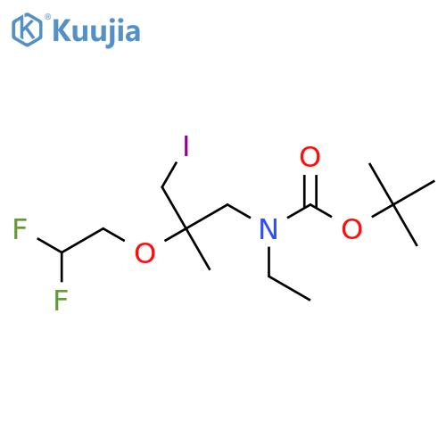 tert-butyl N-2-(2,2-difluoroethoxy)-3-iodo-2-methylpropyl-N-ethylcarbamate structure