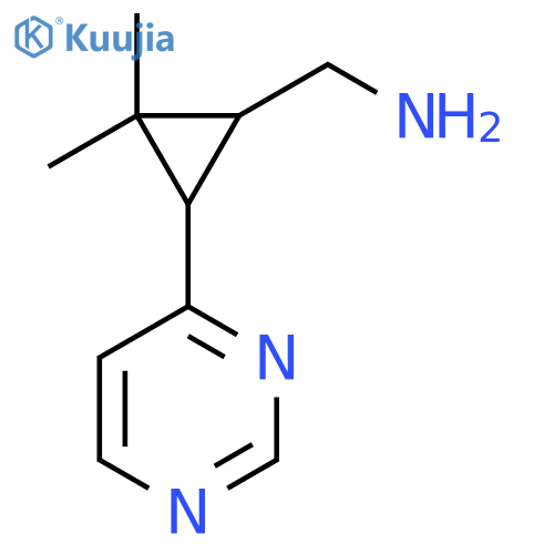 2,2-dimethyl-3-(pyrimidin-4-yl)cyclopropylmethanamine structure