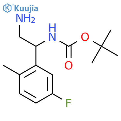 tert-butyl N-2-amino-1-(5-fluoro-2-methylphenyl)ethylcarbamate structure