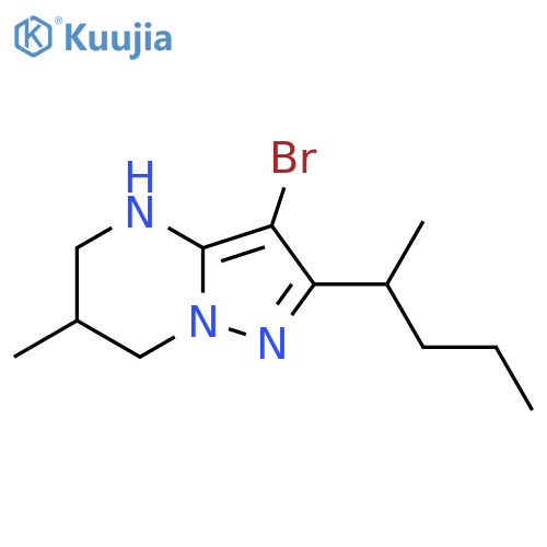 3-bromo-6-methyl-2-(pentan-2-yl)-4H,5H,6H,7H-pyrazolo1,5-apyrimidine structure