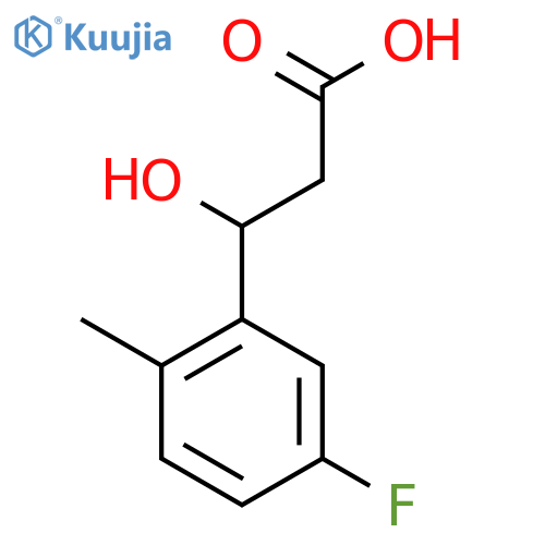 3-(5-fluoro-2-methylphenyl)-3-hydroxypropanoic acid structure