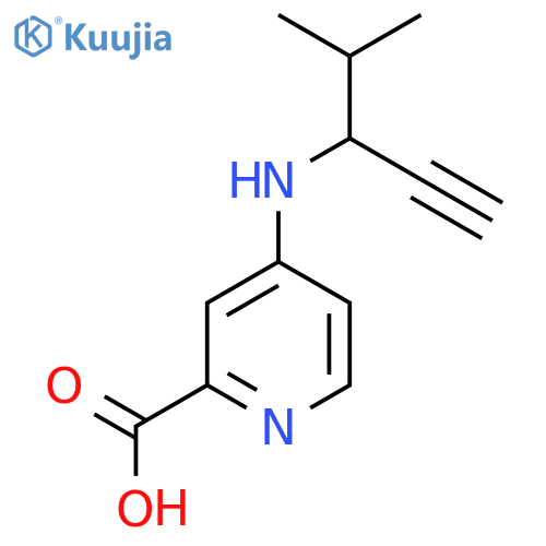 4-(4-methylpent-1-yn-3-yl)aminopyridine-2-carboxylic acid structure