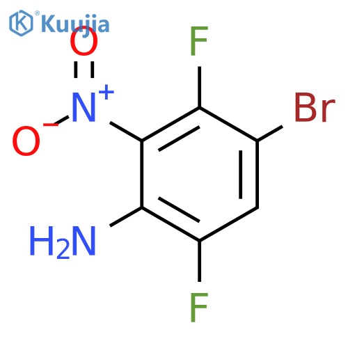 Benzenamine, 4-bromo-3,6-difluoro-2-nitro- structure
