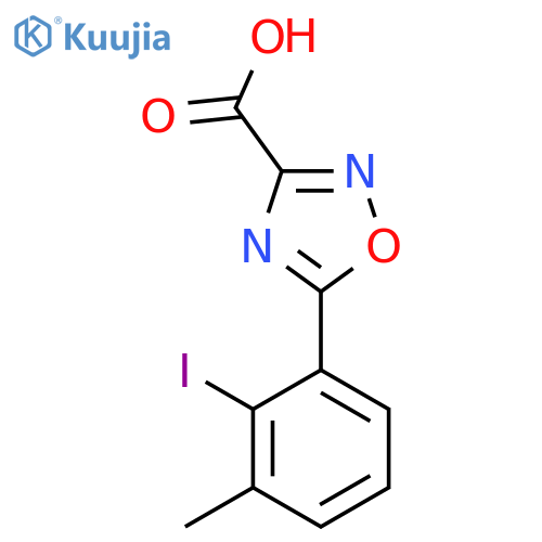 5-(2-iodo-3-methylphenyl)-1,2,4-oxadiazole-3-carboxylic acid structure