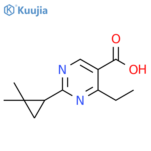 5-Pyrimidinecarboxylic acid, 2-(2,2-dimethylcyclopropyl)-4-ethyl- structure