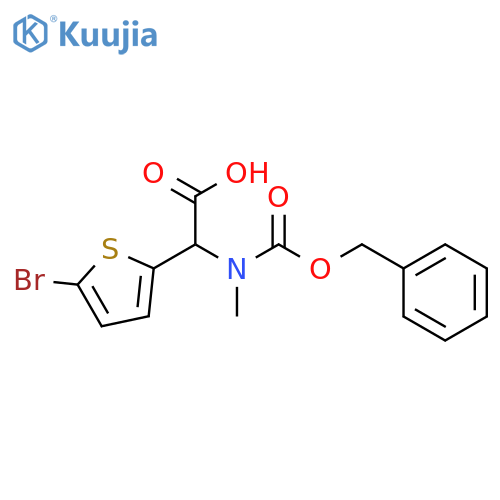 2-{(benzyloxy)carbonyl(methyl)amino}-2-(5-bromothiophen-2-yl)acetic acid structure