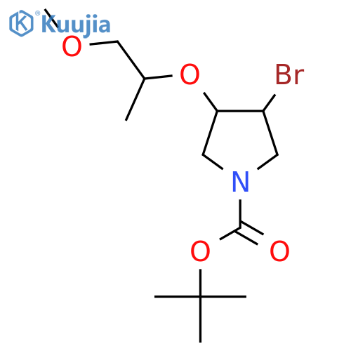 tert-butyl 3-bromo-4-(1-methoxypropan-2-yl)oxypyrrolidine-1-carboxylate structure