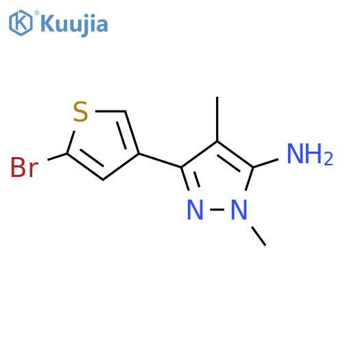 3-(5-Bromothiophen-3-yl)-1,4-dimethyl-1H-pyrazol-5-amine structure