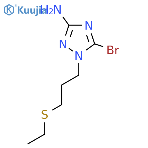5-bromo-1-3-(ethylsulfanyl)propyl-1H-1,2,4-triazol-3-amine structure