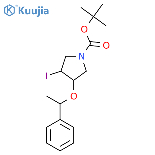 tert-butyl 3-iodo-4-(1-phenylethoxy)pyrrolidine-1-carboxylate structure