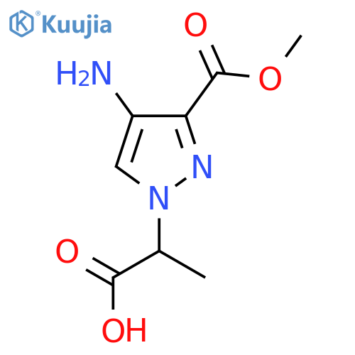 2-4-amino-3-(methoxycarbonyl)-1H-pyrazol-1-ylpropanoic acid structure