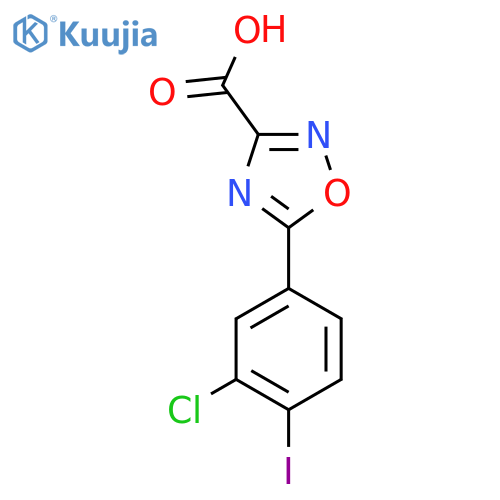 5-(3-chloro-4-iodophenyl)-1,2,4-oxadiazole-3-carboxylic acid structure
