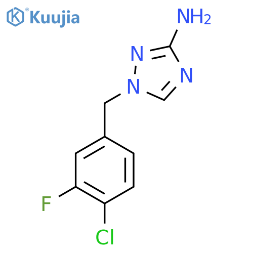 1-(4-chloro-3-fluorophenyl)methyl-1H-1,2,4-triazol-3-amine structure