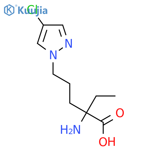 2-amino-5-(4-chloro-1H-pyrazol-1-yl)-2-ethylpentanoic acid structure