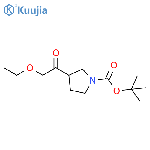 1-Pyrrolidinecarboxylic acid, 3-(2-ethoxyacetyl)-, 1,1-dimethylethyl ester structure