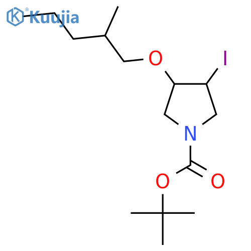 tert-butyl 3-iodo-4-(2-methylpentyl)oxypyrrolidine-1-carboxylate structure