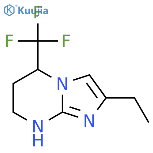 2-ethyl-5-(trifluoromethyl)-5H,6H,7H,8H-imidazo1,2-apyrimidine structure