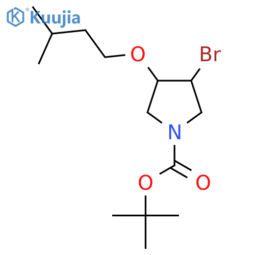 tert-butyl 3-bromo-4-(3-methylbutoxy)pyrrolidine-1-carboxylate structure