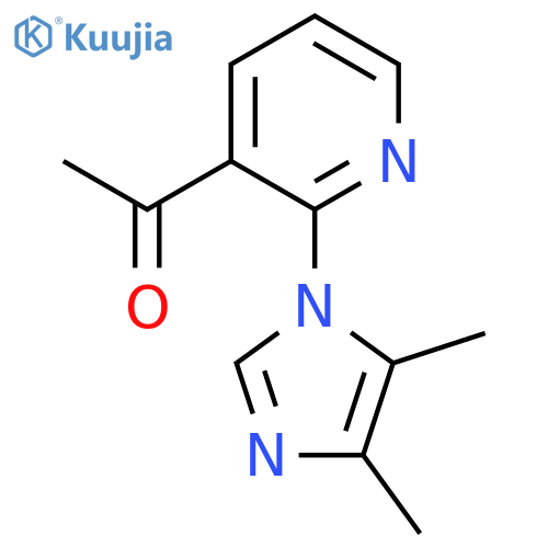 1-2-(4,5-dimethyl-1H-imidazol-1-yl)pyridin-3-ylethan-1-one structure