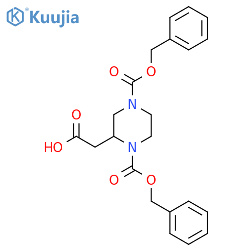 2-(1,4-Bis((benzyloxy)carbonyl)piperazin-2-yl)acetic acid structure