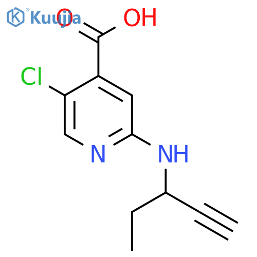 5-chloro-2-(pent-1-yn-3-yl)aminopyridine-4-carboxylic acid structure