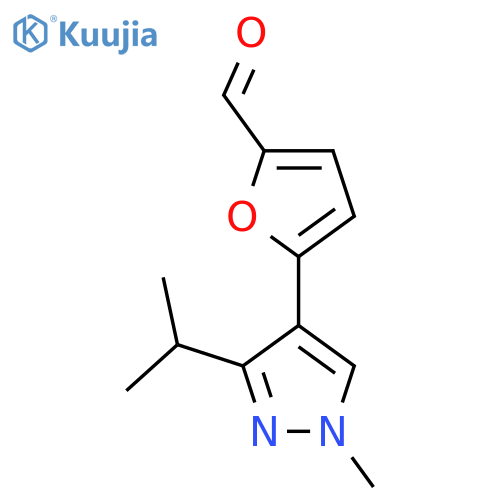 5-[1-methyl-3-(propan-2-yl)-1H-pyrazol-4-yl]furan-2-carbaldehyde structure