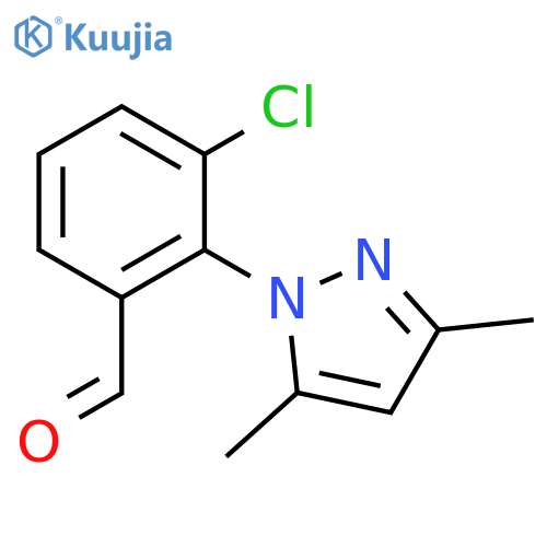 3-chloro-2-(3,5-dimethyl-1H-pyrazol-1-yl)benzaldehyde structure