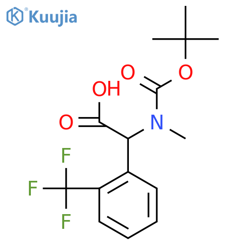 2-{(tert-butoxy)carbonyl(methyl)amino}-2-2-(trifluoromethyl)phenylacetic acid structure