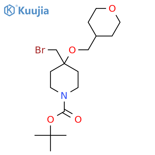 tert-butyl 4-(bromomethyl)-4-(oxan-4-yl)methoxypiperidine-1-carboxylate structure