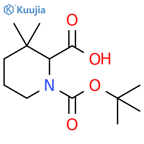 1-(tert-Butoxy)carbonyl-3,3-dimethylpiperidine-2-carboxylic Acid structure