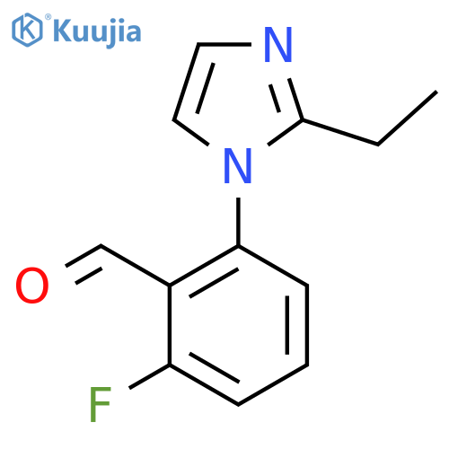 2-(2-ethyl-1H-imidazol-1-yl)-6-fluorobenzaldehyde structure
