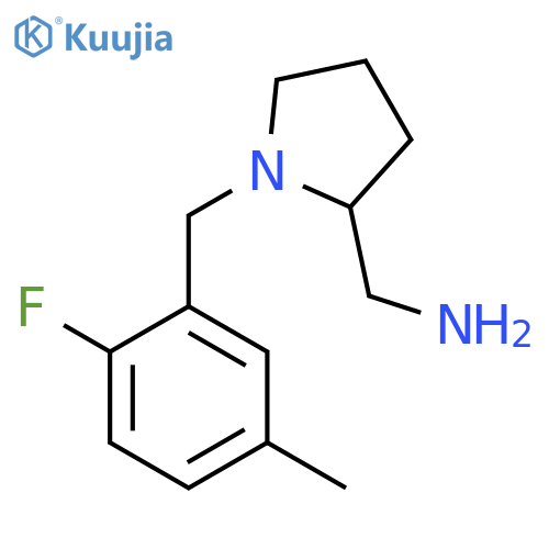 {1-(2-fluoro-5-methylphenyl)methylpyrrolidin-2-yl}methanamine structure