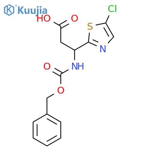 3-{(benzyloxy)carbonylamino}-3-(5-chloro-1,3-thiazol-2-yl)propanoic acid structure