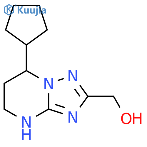 {7-cyclopentyl-4H,5H,6H,7H-1,2,4triazolo1,5-apyrimidin-2-yl}methanol structure