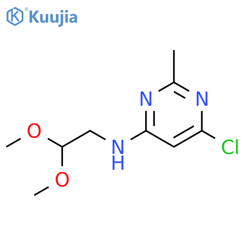 6-chloro-N-(2,2-dimethoxyethyl)-2-methylpyrimidin-4-amine structure