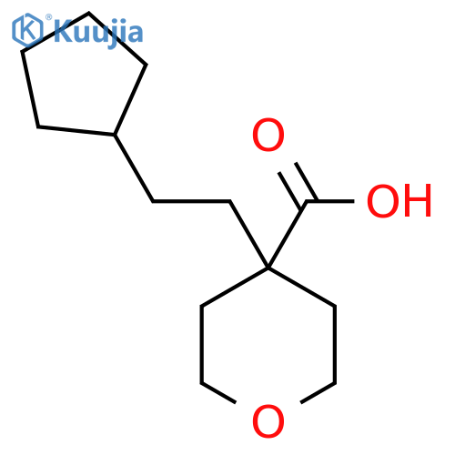 4-(2-cyclopentylethyl)oxane-4-carboxylic acid structure