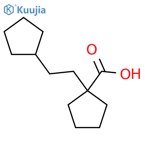 1-(2-cyclopentylethyl)cyclopentane-1-carboxylic acid structure